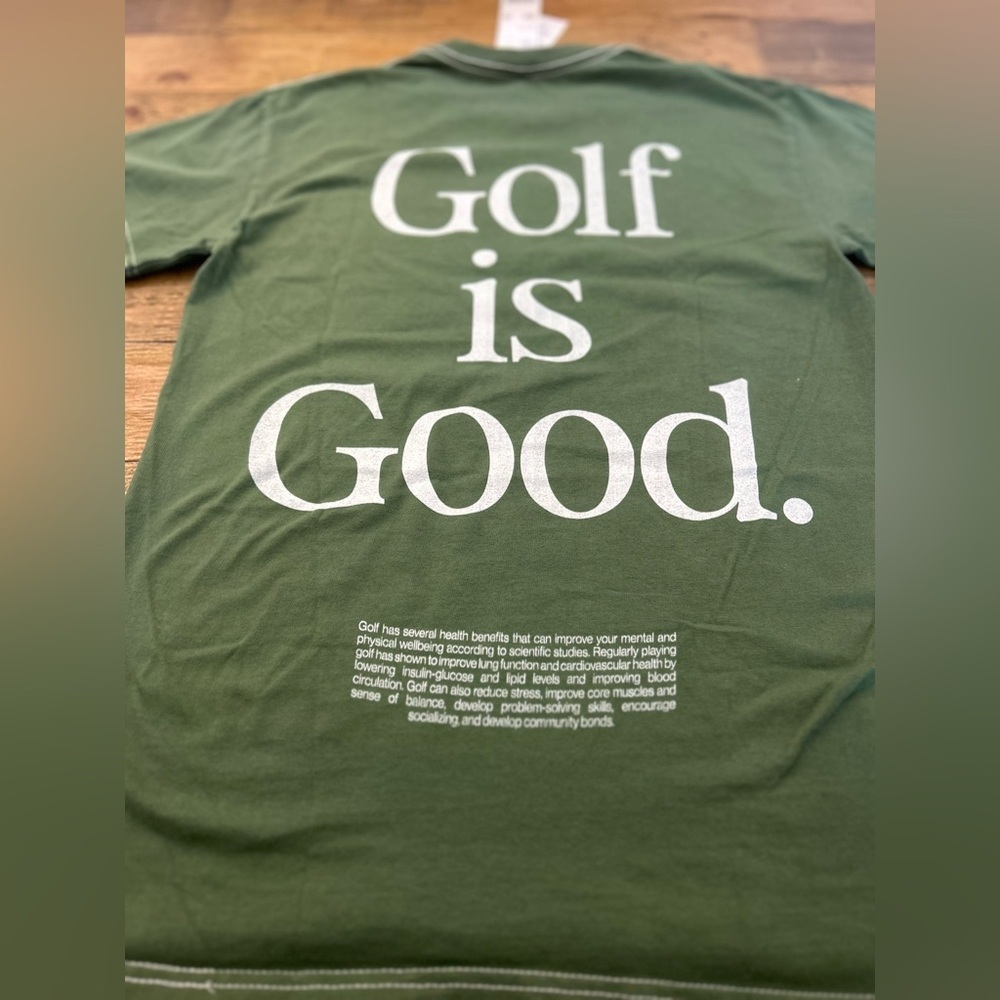 URBAN OUTFITTERS Ripple Green Golf is Good T-Shirt with Smiley Face - Picture 6 of 13